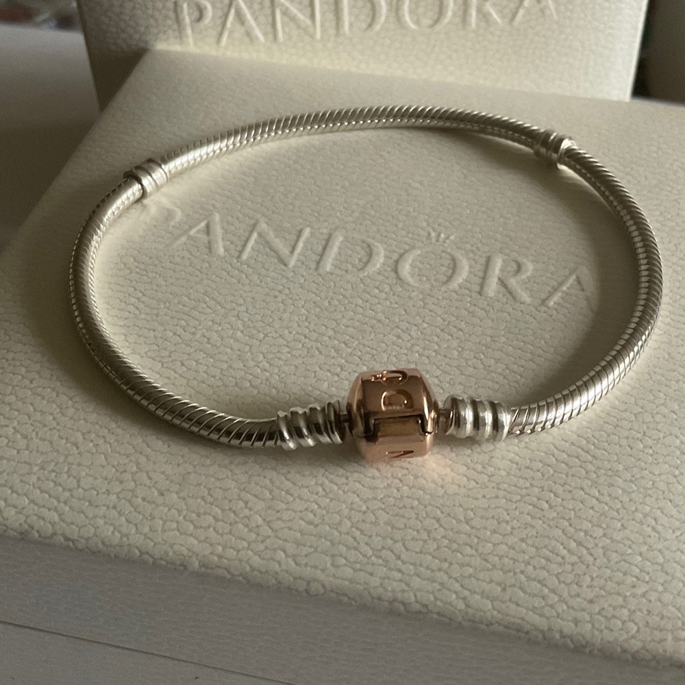 Pandora Silver and Rose Gold Bracelet